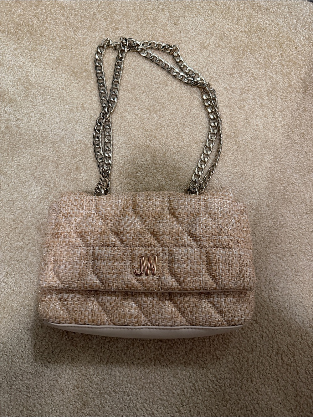 Jason Wu Quilted Tweed Chain Shoulder Bag in Beige